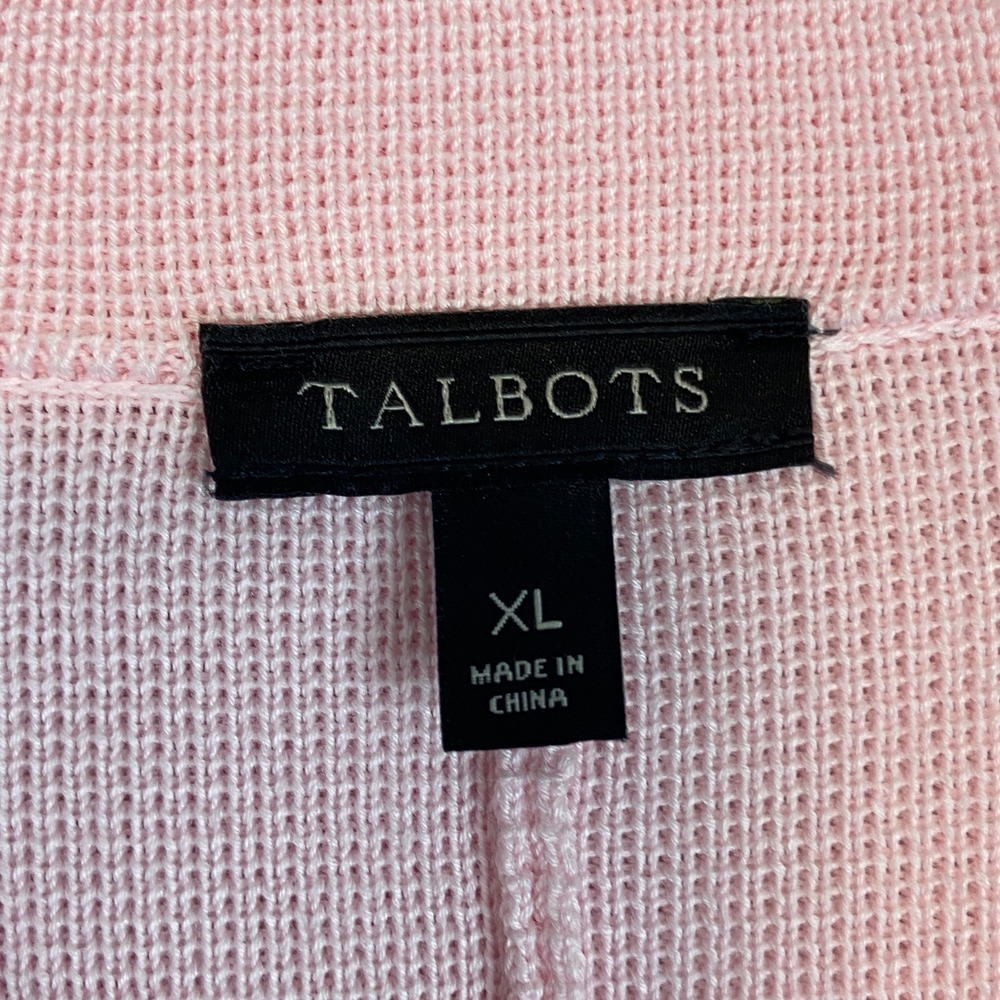 Talbots Knit Sweater Blazer Jacket Women's XL Pink Career Office Barbiecor - Picture 3 of 5